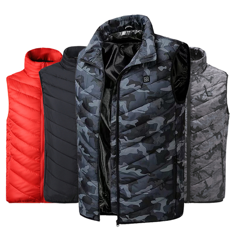 Gilet chauffant électrique USB pour homme et femme, gilet de randonnée, tactique, thermique, chaud, pêche, chasse, camouflage ► Photo 1/6