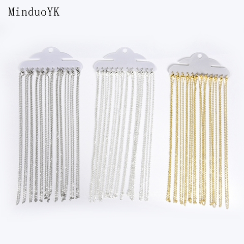 12 pièces/lot or argent couleur 40cm plat croix o-chaînes pour femmes Simple collier bijoux ► Photo 1/6