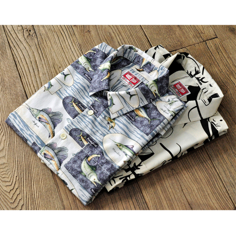 SauceZhan Aloha chemise marque chemises hommes chemises Vintage impression chemise manches courtes décontracté 100% coton jeunesse ► Photo 1/5