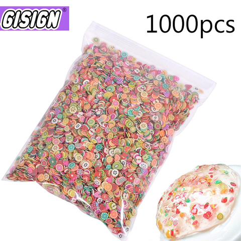 1000 pièces tranches de fruits remplissage pour Nail Art Slime fruits Addition pour Lizun bricolage charme Slime accessoires fournitures décoration jouet ► Photo 1/6