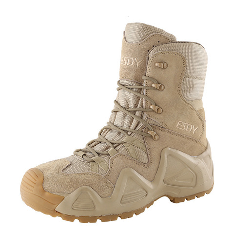 Esdy – chaussures d'escalade en Nylon et cuir imperméables pour hommes et femmes, bottes de randonnée et d'entraînement tactiques militaires ► Photo 1/6