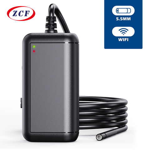 F220 D'endoscope WIFI 5.5mm lentille HD1080P IP67 Imperméable Endoscopie 6 leds 2600 mAh Caméra D'inspection pour Android IPhone ► Photo 1/6