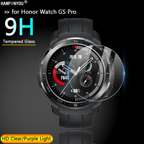 Film de protection d'écran Premium 9H 2.5D, en verre trempé violet clair/Anti-bleu pour Huawei Honor Watch GS Pro ► Photo 1/6