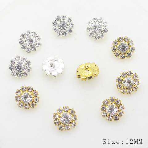 Boutons avec boutons du bas 10 pièces/ensemble 12MM couture boutons strass pour couture, album à faire soi-même accessoires artisanat ► Photo 1/3