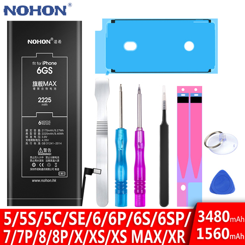 Haute capacité NOHON Batterie Pour Apple iPhone 6 S 6 S 5 C 5S 5C SE 7 8plus 10 X XR XS MAX iPhone5 iPhone6 iPhonex iPhone8 iPhone7 ► Photo 1/6