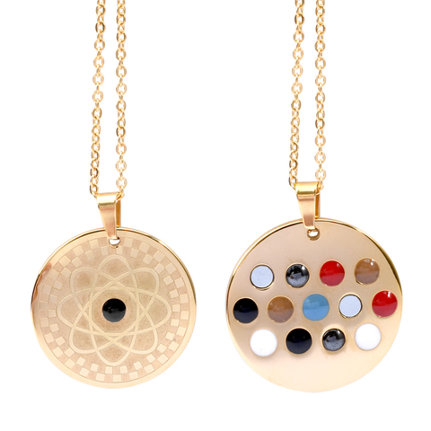 EBUTY – collier avec pendentif en acier inoxydable doré, ions négatifs, 13 pierres, énergie Scalar ► Photo 1/5