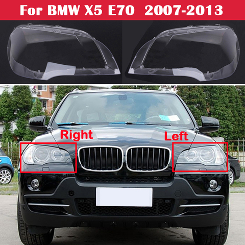 Voiture avant phare verre phares transparent abat-jour lampe coquille E70 phare couverture lentille pour BMW X5 E70 2007-2013 ► Photo 1/4