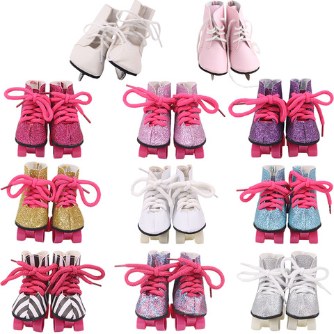 Chaussures de poupée américaine de 18 pouces et bébé de 43 cm et Nenuco de 41 cm, jouets pour filles de notre génération, longueur 7.5 cm ► Photo 1/6