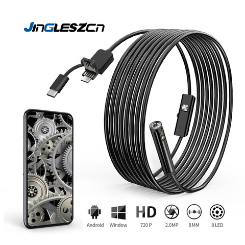 2022 plus récent 1 M/1.5 M/2 M/3.5 M/5 M/10 M 5.5mm étanche Mini USB Android Endoscope 6 LED caméra d'inspection d'endoscope pour Android PC ► Photo 1/6