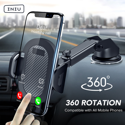 INIU Ventouse Voiture Support de Support de Téléphone GPS Téléphone Portable Support Pour iPhone 12 11 Pro Max X 7 8 Plus Xiaomi Redmi Huawei ► Photo 1/6