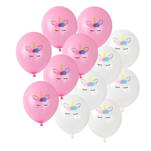 Ballons de fête sur licorne pour anniversaire, 12 pièces, décorations à licorne, pour enfants, de couleur Latex ► Photo 1/6