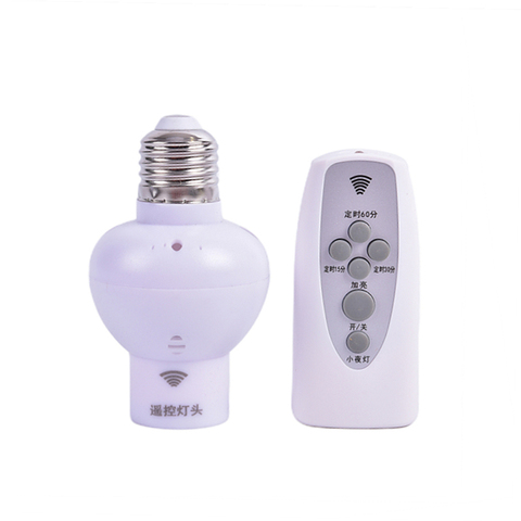 Base de lampe à douille E27, Support de lampe à télécommande, retardateur de variateur, interrupteur d'ampoule LED RF/IR/contrôle de la lumière sonore, veilleuse ► Photo 1/6