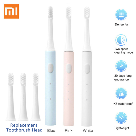 Xiaomi Mijia-brosse à dents électrique sonique T100, brosse à dents intelligente, Rechargeable USB, étanche IPX7, accessoire coloré ► Photo 1/6