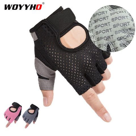 Gants de Fitness pour femmes, demi-doigt, haltérophilie, respirant, antidérapant, Gel Pad, musculation, entraînement, cyclisme, randonnée ► Photo 1/6