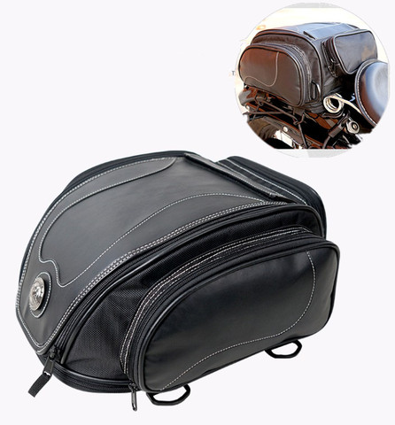 Sac de selle arrière en cuir microfibre rétro pour moto, sacoche de motocyclette 883/ Z750/800/CBR1000 ► Photo 1/1