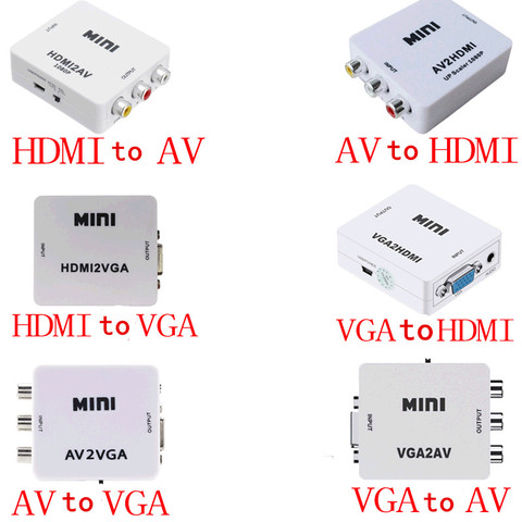 Mini convertisseur vidéo HD AV à VGA AV2HDMI-compatible, avec convertisseur Audio vers PC HDTV 3.5mm ► Photo 1/6