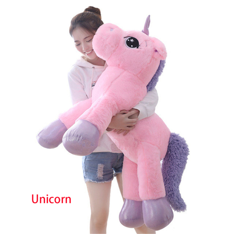 Peluche licorne géante 80/60cm, jouet populaire de haute qualité pour enfants et filles, poupée licorne de dessin animé, Animal cheval ► Photo 1/6