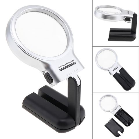 Multifonctionnel bureau poche Loupe bijoux Loupe Angle réglable lecture montre réparation Loupe LED lampe de bureau ► Photo 1/6