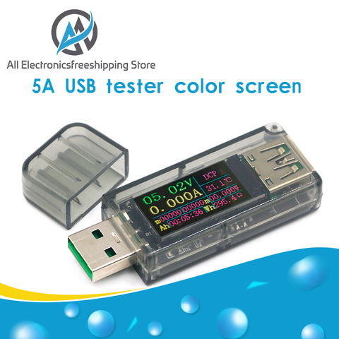 5A USB tester color screen Voltage ammeter power capacity fast charge protocol charger charging treasure ► Photo 1/6