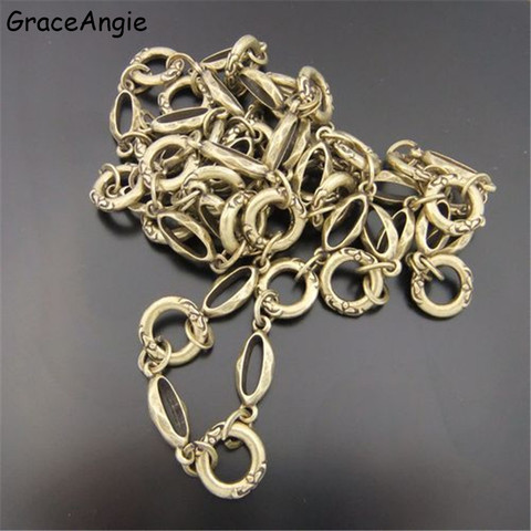 Chaîne en Bronze argenté pour femmes, 1 mètre, style bohème, fait à la main, bijoux, Bracelet, colliers, Vintage, DIY ► Photo 1/6