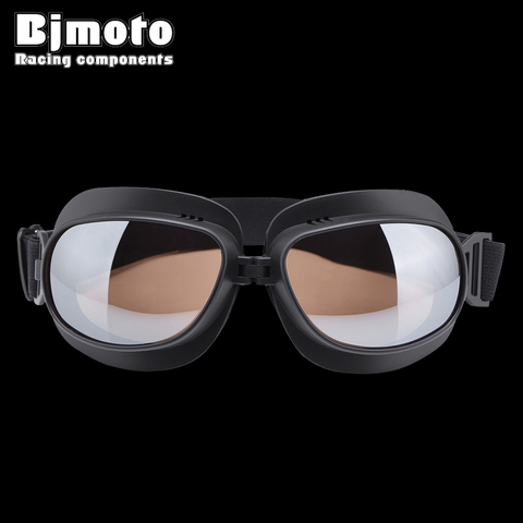 Lunettes de moto pliables Vintage, pour casque de moto, ATV UTV, lunettes de motard, pour pilote, Scooter, Dirt Bike ► Photo 1/6