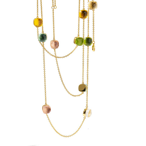 Pendentif bonbon mélange de couleurs, longue chaîne de chandail en cristal coloré, collier de Style Boho pour femmes (DJ1433) ► Photo 1/6