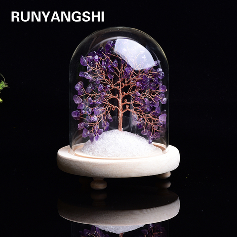 Fleur d'améthyste naturelle, 1 pièce, plante immortelle, cristal violet, spécimen d'arbre porte-bonheur, décoration de noël ► Photo 1/6