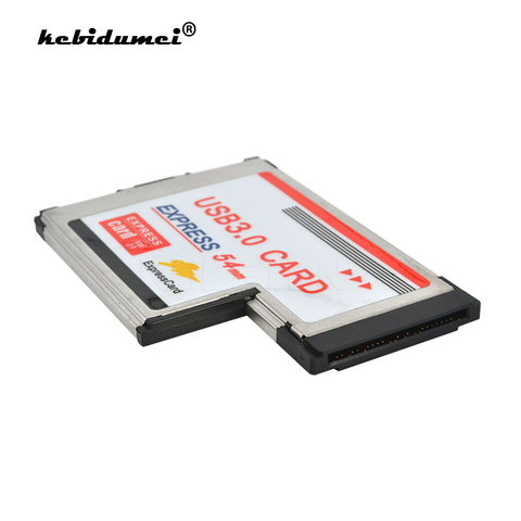 5Gbps PCI Express carte adaptateur USB 3.0 double 2 Ports HUB PCI 54mm Slot ExpressCard PCMCIA convertisseur pour ordinateur portable ► Photo 1/6