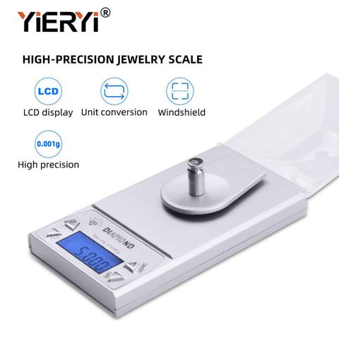 Yieryi – nouvelle marque de bijoux numériques LCD 0.001/ 10g 0.001g-10g, accessoires de poche en diamant, balance de poids de gemme ► Photo 1/6