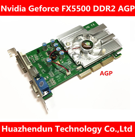 Carte vidéo d'origine pour GeForce FX5500 256MB DDR AGP 4X 8X VGA DVI carte graphique s-vidéo 1 pièces livraison gratuite ► Photo 1/4