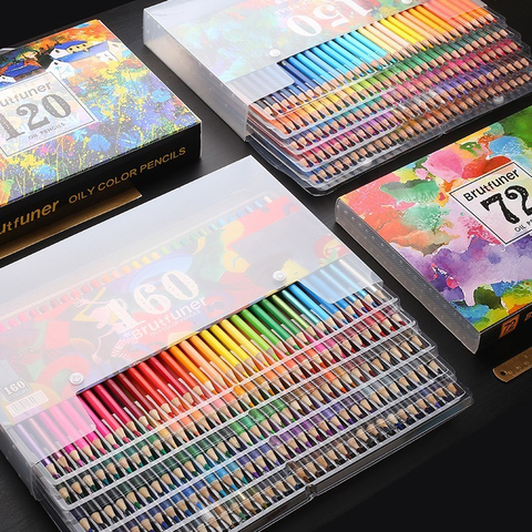 Brutfuner 48/72/120/160/180 couleur professionnelle huile couleur crayons ensemble bois doux aquarelle crayon pour dessin croquis Art fournitures ► Photo 1/6