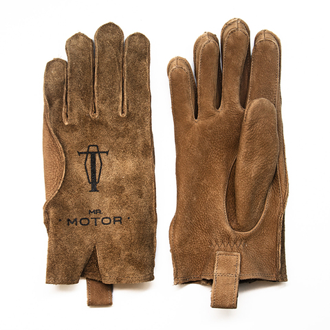 Printemps Vintage Brun Givré Vache En Cuir Véritable Gants en Plein Air Punk Équitation Moto Gants Gants Antidérapants Gants Pour Homme NR68 ► Photo 1/6