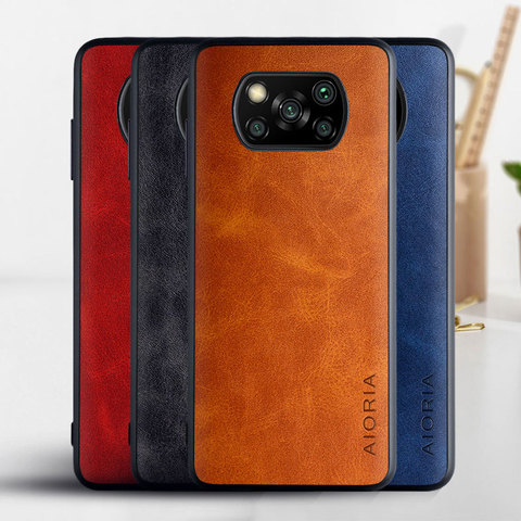 Coque de téléphone de luxe en cuir Vintage pour Xiaomi, compatible Poco X3, NFC Pro, funda capa ► Photo 1/6
