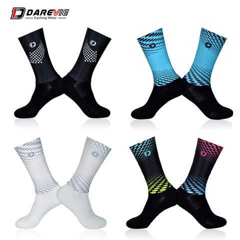 Darevie chaussettes de cyclisme Super anti-dérapant chaussettes de cyclisme haute vitesse Aero vélo chaussettes respirant course vélo chaussettes vtt route femmes hommes ► Photo 1/6