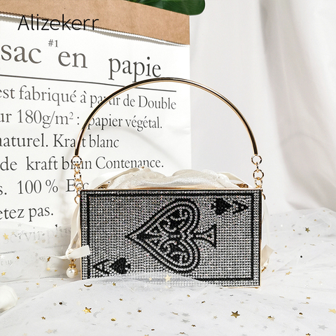 Ace Of Spades-sac de soirée ajouré en métal avec diamants, pochette et sac à main ajouré de luxe de styliste pour fête dîner, nouvelle collection 2022 ► Photo 1/6