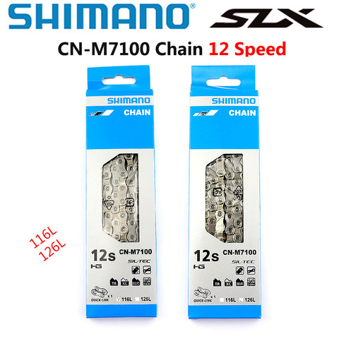 Shimano SLX CN M7100 chaîne 12 vitesses avec lien rapide 116L 120L 126L 12 vitesses VTT chaîne de vélo M7100 vtt 12S ► Photo 1/4