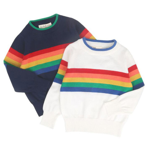 Pull arc-en-ciel pour garçons et filles de 1 à 6 ans, vêtement pour enfants, mode automne hiver 2022 ► Photo 1/6