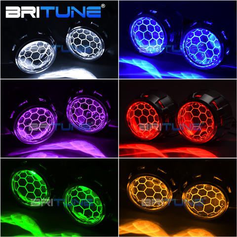 Phares lentilles bi-xénon HID projecteur Tuning diable yeux nid d'abeille lentille 2.5 Super WST pour H4 H7 voiture lumière accessoires rénovation ► Photo 1/6