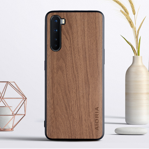 En bois pour Oneplus Nord 8 Pro Z TPU + PC + cuir PU peau couvre coque fundas pour Oneplus 8 Nord 5G 7 7T Pro 6 6T ► Photo 1/6