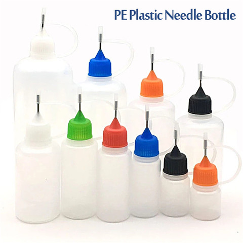 5 pièces 5/10/20/30/50/100/120ML plastique aiguille pointe colle bouteilles vides compte-gouttes bouteilles précision pointe applicateur bouteilles pour colle ► Photo 1/6