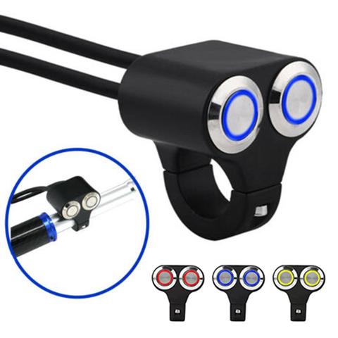 Bouton de retour manuel pour guidon de moto, interrupteur de commande de lampe LED, accessoires électriques, projecteur antibrouillard 12V, interrupteur rétro, 25mm ► Photo 1/6