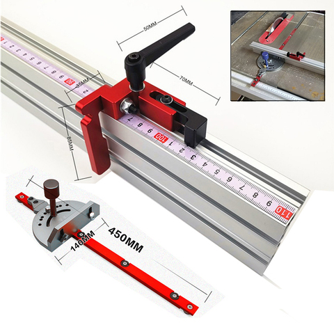 Jauge à onglet d'angle en aluminium, règle d'assemblage de sciage, outil de menuiserie, clôture en aluminium de 400mm pour Table de scie, routeur, travail du bois, bricolage ► Photo 1/6