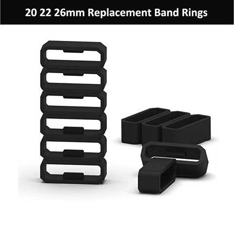 20mm 22mm 26mm Silicone souple anneaux de fixation boucle de sécurité pour Garmin Fenix 5 5X 5S 6 6S 6X Pro Silicone bande de remplacement ► Photo 1/6