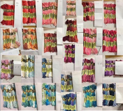 Hh cxc-écheveaux de couture de fils multicolores, 8 pièces similaires au DMC, le point de croix, en coton, à broder, ensemble d'outils de couture pour faire soi-même ► Photo 1/6