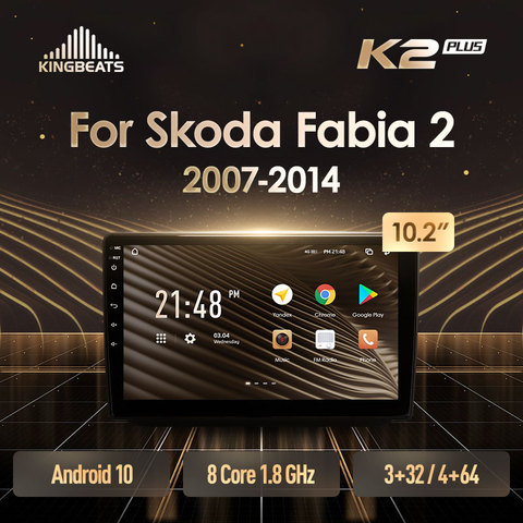 KingBeats Android 10 octa-core unité de tête HU 4G en tableau de bord autoradio multimédia lecteur vidéo Navigation GPS pour Skoda Fabia 2 2007 - 2014 pas de dvd 2 din Double Din Android autoradio 2din ► Photo 1/6