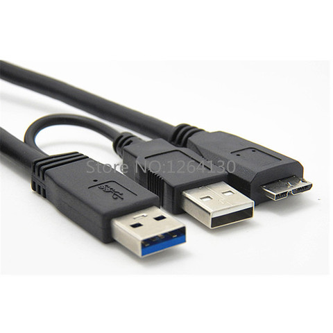 Connecteur USB 3.0 vers Micro B, double alimentation, forme Y, 2 X Type A vers Micro B, câble Super rapide, pour disques durs externes, Extension de fil de 0.5m ► Photo 1/4