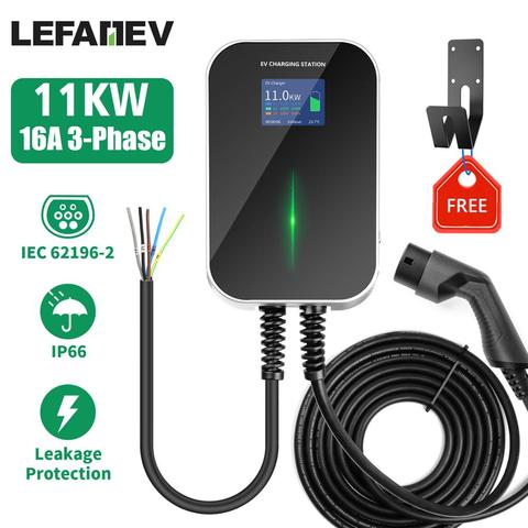 EV chargeur 16A 3 phases Station de recharge de véhicule électrique EVSE Wallbox avec câble de Type 2 IEC 62196-2 pour Audi pour mercedes-benz ► Photo 1/6