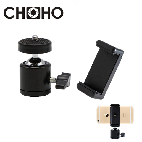 Mini trépied universel tête de boule avec trou de 1/4 pouces adaptateur en alliage + support de téléphone pour téléphone portable appareil photo numérique DSLR Q29 ► Photo 1/6