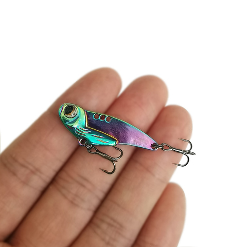 Nouveau métal Mini VIB cuillère Wobbler leurre de pêche 3.5g 5g 7g matériel de pêche basse broche manivelle Vibration Spinner coulant appât ► Photo 1/6