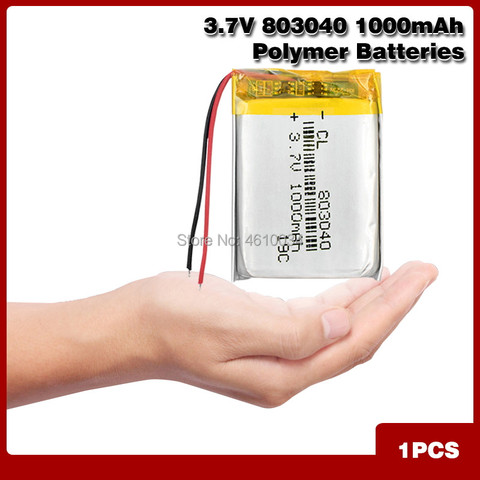 Batterie Rechargeable 3.7V 1000mAh 803040 Lithium polymère li-po ion pour MP4 MP5 GPS PSP poche mobile PC e-books bluetooth ► Photo 1/6